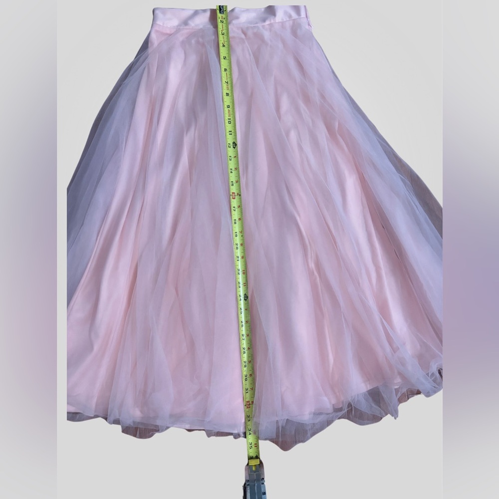Selfie Leslie Blush Pink Tulle Midi Skirt - Picture 8 of 9